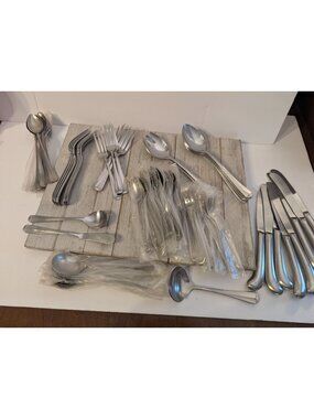 Vtg Rogers Stainless Flatware Jefferson Manor Knives Forks Spoons Serving 86 pc